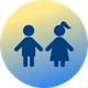 Icon of boy and girl youth customers