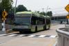 A light green and gray CTfastrak bus